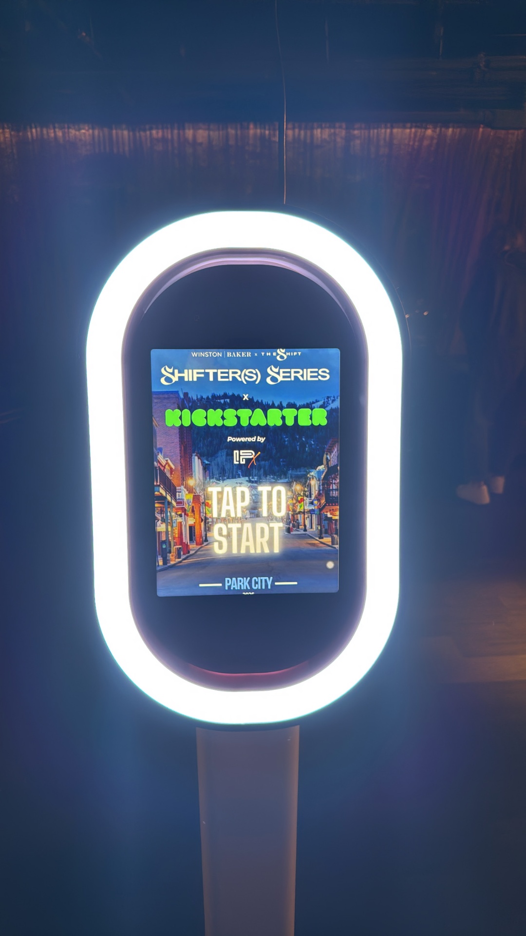 Shifter(s) Series x Kickstarter powered by LPX interactive kiosk on Main Street, Park City